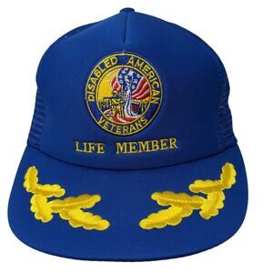 Disabled American Veterans Life Member Trucker Hat Blue One Size Designer Award